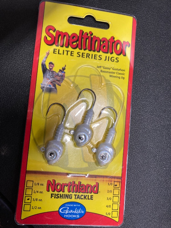 Photo 1 of ***13 PACKS INCLUDED***NORTHLAND TACKLE SMELTINATOR JIG / 1.625" / 3/8 OZ - #1/0 HK / 3 Pack/Gussy SHAD***13 PACKSINCLUDED***