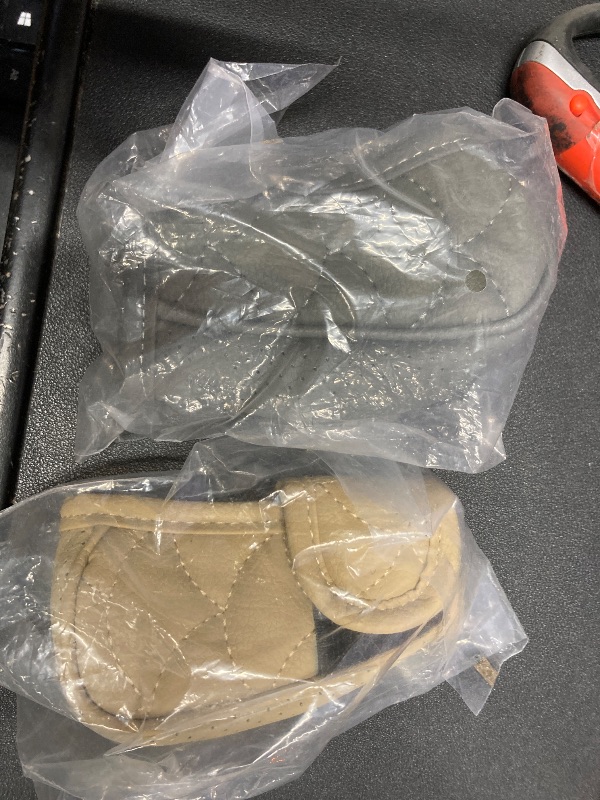 Photo 1 of ***2 INCLUDED*** Car Gear Shift Cover, Waterproof PU Leather Automotive Gear Stick Shift Knob Rod Dust Cover Protector Car Interior Accessories for Most Cars Trucks SUVs (Beige)(Grey)***2 INCLUDED***