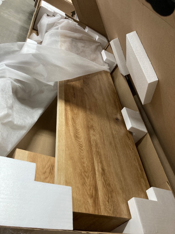 Photo 1 of ***4 BOXES INCLUDED IN SET***Signature Design by Ashley Hyanna Rustic Queen Panel Bed with Metal Slats, Foundation or Box Spring Needed, Light Brown***4 BOXES INCLUDED IN SET***