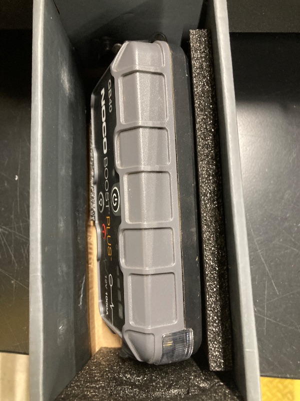 Photo 1 of ***(MISSING PARTS -SELLING AS IS ONLY)*** 
NOCO Boost GB40: 1000A UltraSafe Jump Starter – 12V Lithium Battery Booster Pack, Portable Jump Box, Power Bank - for 6.0L Gas and 3.0L Diesel Engines