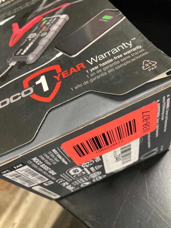 Photo 1 of ***(MISSING PARTS -SELLING AS IS ONLY)*** 
NOCO Boost GB40: 1000A UltraSafe Jump Starter – 12V Lithium Battery Booster Pack, Portable Jump Box, Power Bank - for 6.0L Gas and 3.0L Diesel Engines
