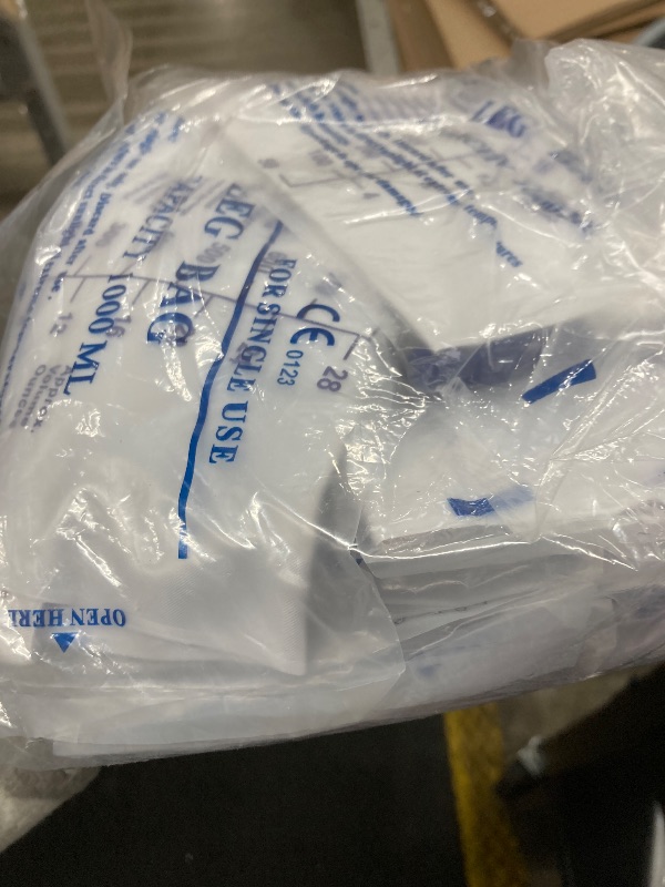 Photo 1 of 10 Pack Catheter Bags Leg Bag Urinary Drainage Bag with Cloth Straps Anti-Reflux Valve 32 Oz with 16” Tubing