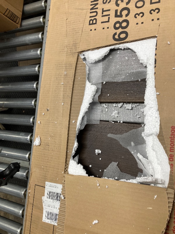 Photo 1 of --------------- PARTIAL SET BOX 3 ONLY ---------------- Ball & Cast Twin Over Full Bunk Bed with Storage Ladder and Full-Length Guardrails,Wooden Bunkbed w/Slat Support & into Two Individual Beds,Bedframe Furniture for Student Dorms,Guest Rooms,Espresso