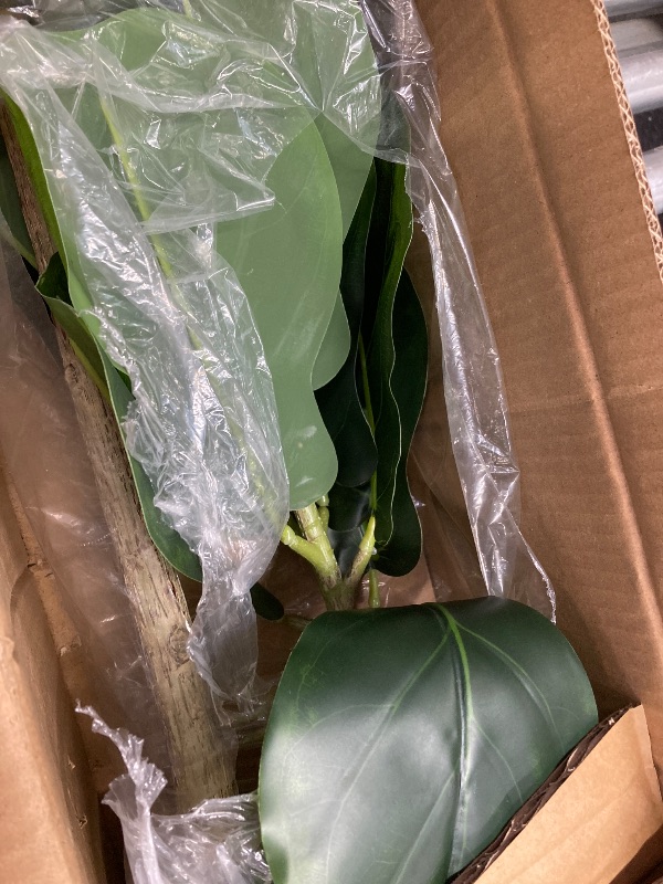 Photo 1 of  Artificial Monstera Deliciosa Plant,  Potted Faux Tree with  Verdant Fake Leaves, Swiss Cheese Plant for Home Decor Indoor, Outdoor, Home, Office, 1 Pack