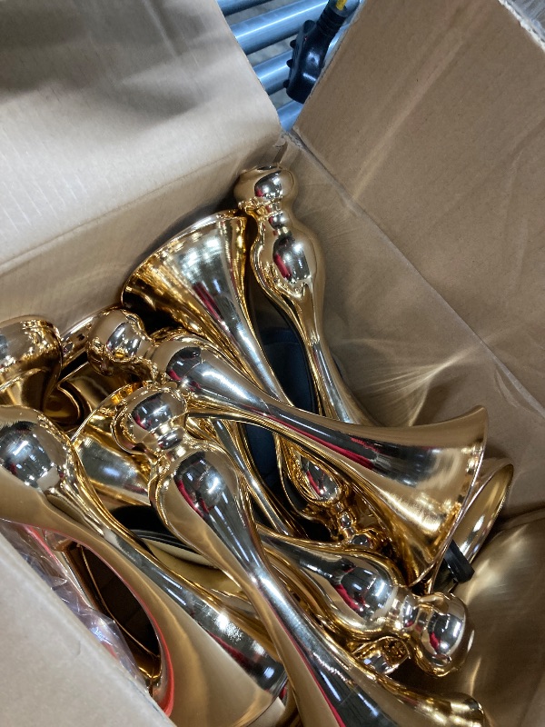 Photo 1 of Pcs Metal Flower Arrangements Stand Metal Wedding Centerpiece Stand Gold Vase Centerpiece Tall Table Decor Flower Vase for Wedding Reception Event Party Hotel Home Decor (12.6 Inch)