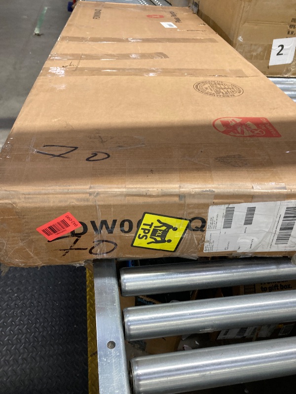 Photo 1 of **BOX 1 OF 2 ONLY/INCOMPLET SET***Lift Up Storage Bed Frame Queen Size Floating Bed Frame with Adjustable Headboard/LED Lights/Charging Station/Outlet,Velvet Upholstered Tufted Platform Bed Frame/Wooden Slat/No Box Spring Needed,White