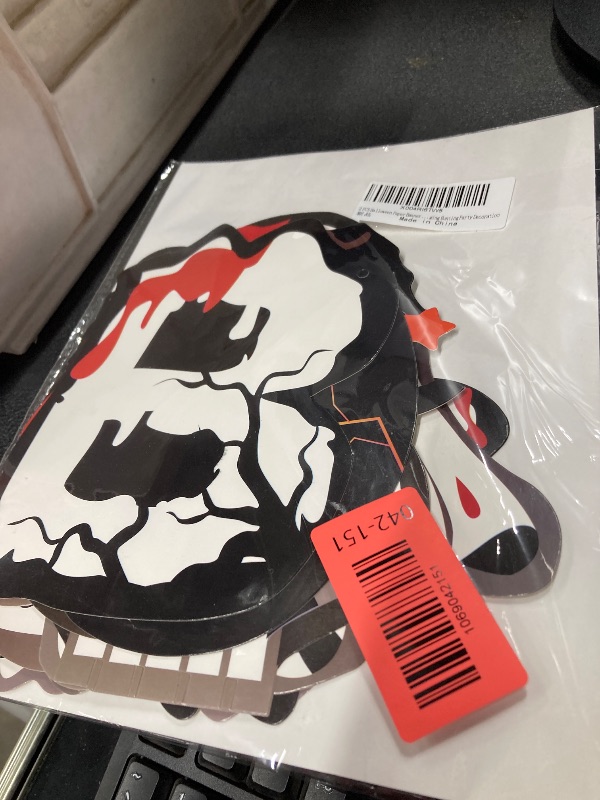 Photo 1 of  PCS Halloween Paper Banner White Ghost Scary Banner Hanging Bunting Party Decoration