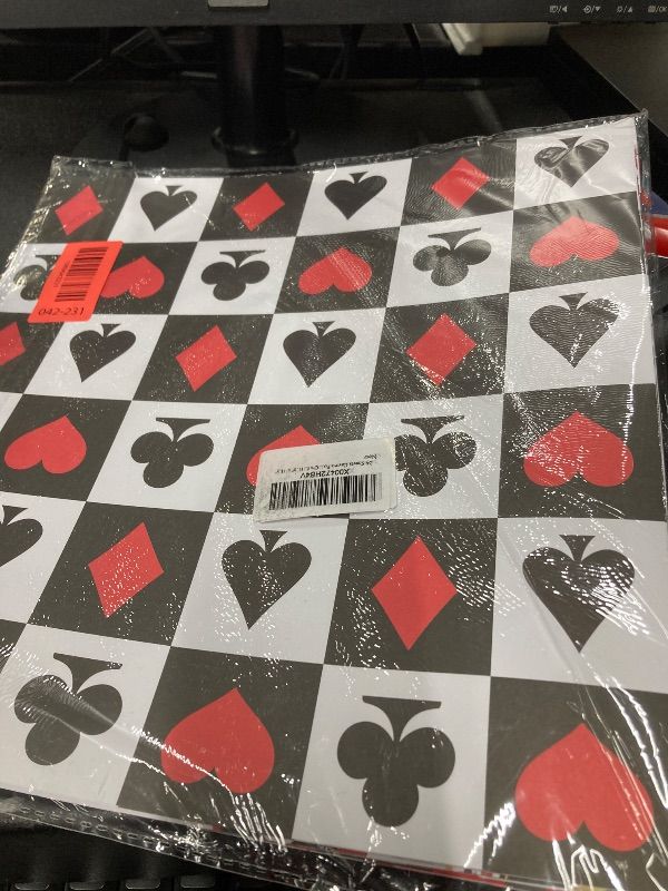 Photo 1 of Sheets Casino Poker Scrapbook Paper Pad Double-Sided Black Red Whiter Poker Card Patterned Decorative Craft Paper for Card Making Photo Album Journal DIY Craft, 11.8'' x 11.8''