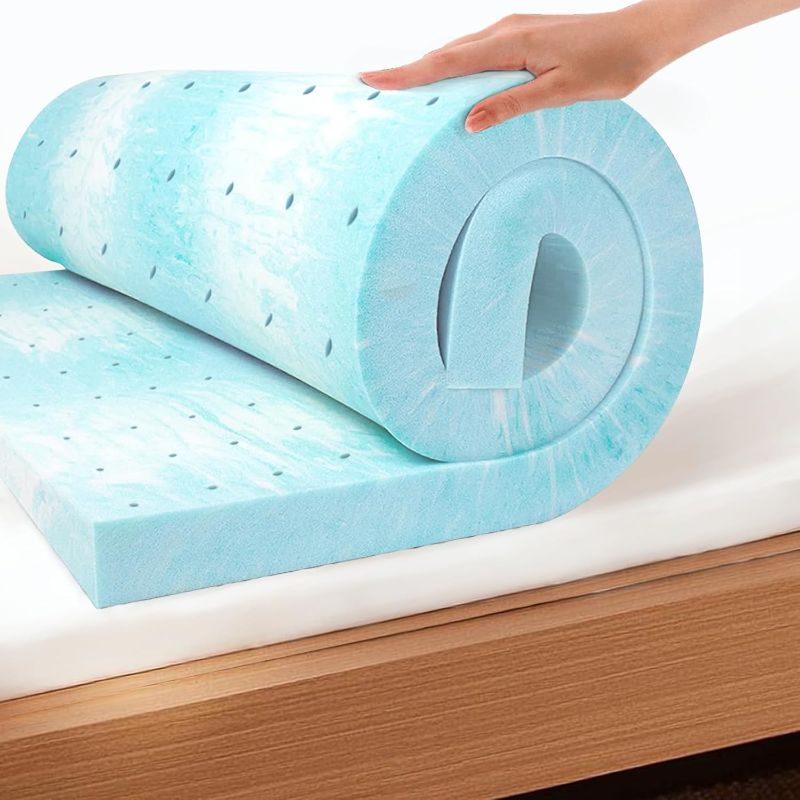 Photo 1 of
EGO Topper 3 Inch Queen Memory Foam Mattress Topper, Gel Foam Mattress Topper for Pressure Relief, Ventilated Design Bed Topper in a Box, CertiPUR-US...