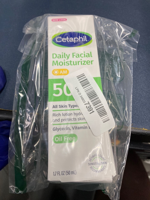 Photo 1 of ******only one***Cetaphil Daily Facial Moisturizer SPF 50, 1.7 Fl Oz Gentle Facial Moisturizer For Dry to Normal Skin Types, No Added Fragrance, Dermatologist Recommended (Packaging May Vary)