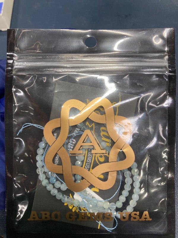 Photo 1 of [ABCgems] Brazilian Aquamarine (Exquisite Color) Tiny 4mm Micro-Faceted Diamond-Cut Checkerboard Coin Beads (A Revolutionary Cutting Process- More Surface to Reflect Light)