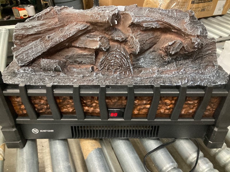 Photo 1 of **STAND HAS CRACKED LEG-SEE PICS***Electric Fireplace Logs Inserts Heater with Infrared Remote Controller 5 Flame Brightness 24 H Timer Overheating Protection for Home and Office Decor Black