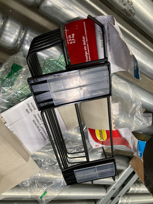 Photo 1 of ***ADHESIVE STRIPS MISSING***Command Shower Caddy Matte Black with Water Resistant Command Strips, Bathroom Organizer, Holds up to 6.5 lbs, 1 Count (Pack of 1)***ADHESIVE STRIPS MISSING***