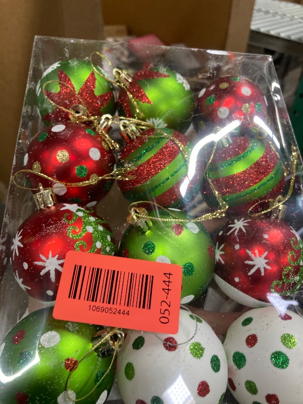 Photo 1 of 12Pcs Christmas Balls Tree Decorations, 2.4inch Plastic Shatterproof Glitter Hanging Ornaments for Christmas Tree Home Kitchen Office Indoor Xmas Tree Wall Window Fireplace Mantel Decor