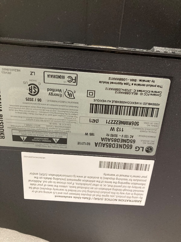 Photo 1 of LG 65-Inch Class QNED AI 4K QNED85A Series Smart TV w/AI Picture, AI Sound, HDR10, AI Super Upscaling 4K, Filmmaker Mode, Wow Orchestra, Alexa Built-in (65QNED85AUA, 2025)