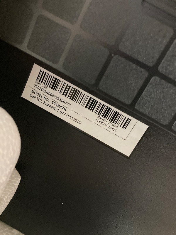 Photo 1 of ** PARTS ONLY ** TCL 65 Inch Class QM7K Series | Mini LED QLED 4K HDR | 65QM7K, 2025 Model | 120HZ-144HZ Anti Reflective Screen Smart Google TV Dolby Atmos Onkyo Audio | Voice Remote Alexa Gaming Streaming Television