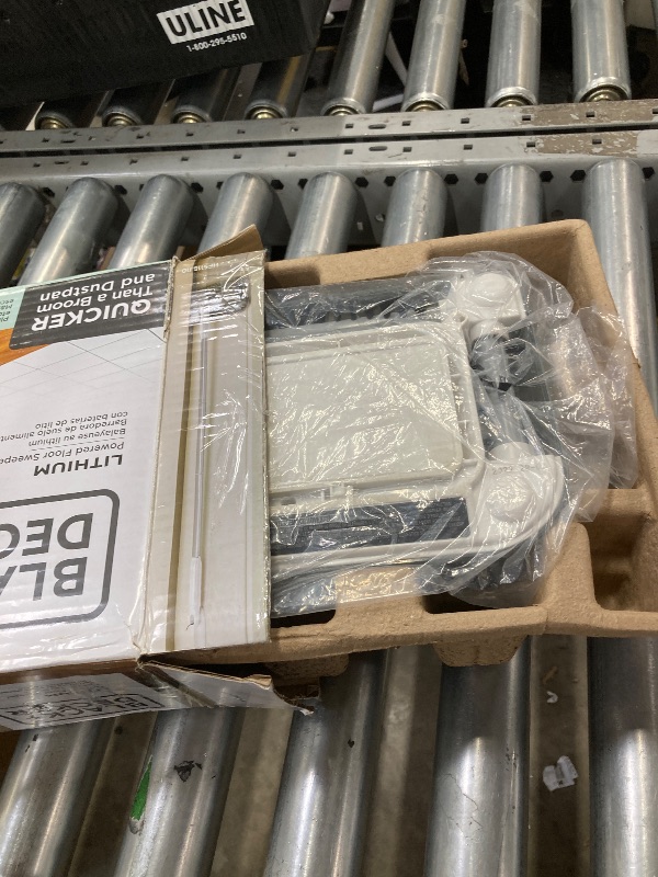 Photo 1 of BLACK+DECKER Carpet Sweeper 50 Minute Lithium Floor Sweeper, Multi-Surface Use, Easy One Hand Cleaning, Self Standing, Charger Included (HFS115J10)