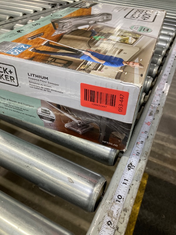 Photo 3 of BLACK+DECKER Carpet Sweeper 50 Minute Lithium Floor Sweeper, Multi-Surface Use, Easy One Hand Cleaning, Self Standing, Charger Included (HFS115J10)