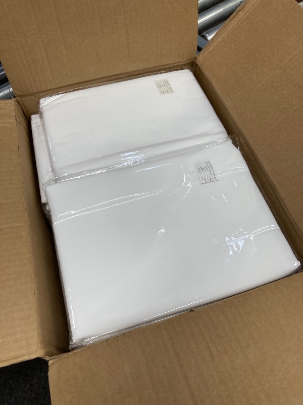 Photo 1 of 10 Pack White Tablecloths for 8ft Rectangle Tables 60 x 126 Inch - Polyester Table Cover Stain and Wrinkle Resistant Washable Fabric Table Clothes for Wedding Party Banquet Reception Restaurant