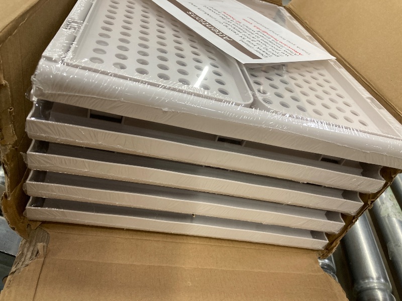 Photo 1 of ***FACTORY SEALED***SNSLXH 5 Pack Stackable Closet Storage Basket, Multifunctional & Foldable Closet Organizer for Bathroom Kitchen Laundry Room Wardrobe Storage, Space-Saving Clothes Storage Drawer Organizer, White***FACTORY SEALED**