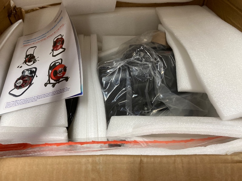 Photo 1 of 100Ft 3/4 Inch Cable Auto Feed Portable Electric Sewer Snake, 750W Drain Cleaning Machine, Electric Drain Auger with 6 Cutter Air-Activated Foot Switch for 4" to 8" Pipes