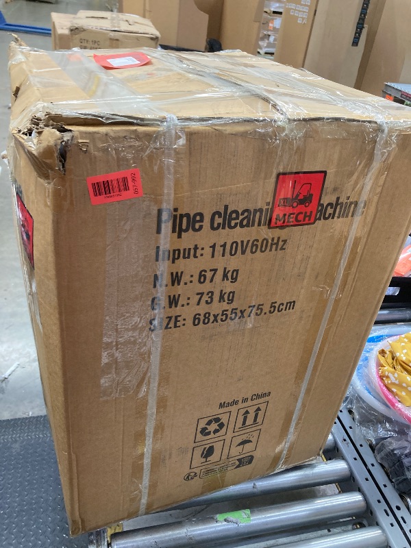 Photo 1 of 100Ft 3/4 Inch Cable Auto Feed Portable Electric Sewer Snake, 750W Drain Cleaning Machine, Electric Drain Auger with 6 Cutter Air-Activated Foot Switch for 4" to 8" Pipes