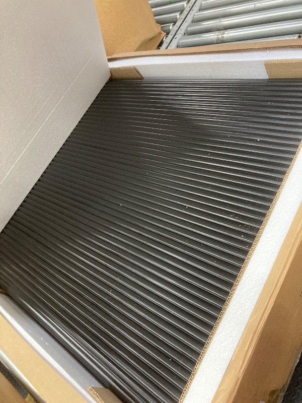 Photo 1 of ***(PARTS ONLY- MISSING BOX 1 OF 2 -SELLING AS IS -INCOMPLETE)*** 
Walker Edison Modern Vertical Reeded Plinth- Base Legs, Black