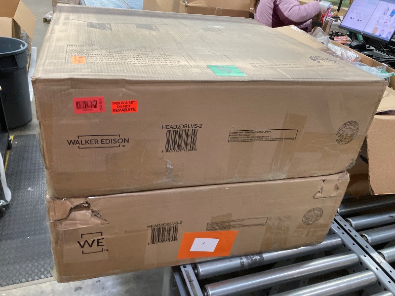 Photo 1 of ***(PARTS ONLY- MISSING BOX 1 OF 2 -SELLING AS IS -INCOMPLETE)*** 
Walker Edison Modern Vertical Reeded Plinth- Base Legs, Black