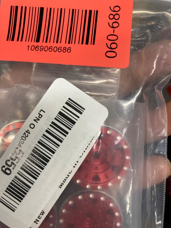 Photo 1 of 4Pack HIRCQOO 1.0" SCX24 Beadlock Wheels Rim 7mm Hex Wheel Rims Compatible with Axial 1/24 AXI90081 AXI00002V2 C10 Gladiator RC Micro Beadlock Wheels Crawler Car (Red)