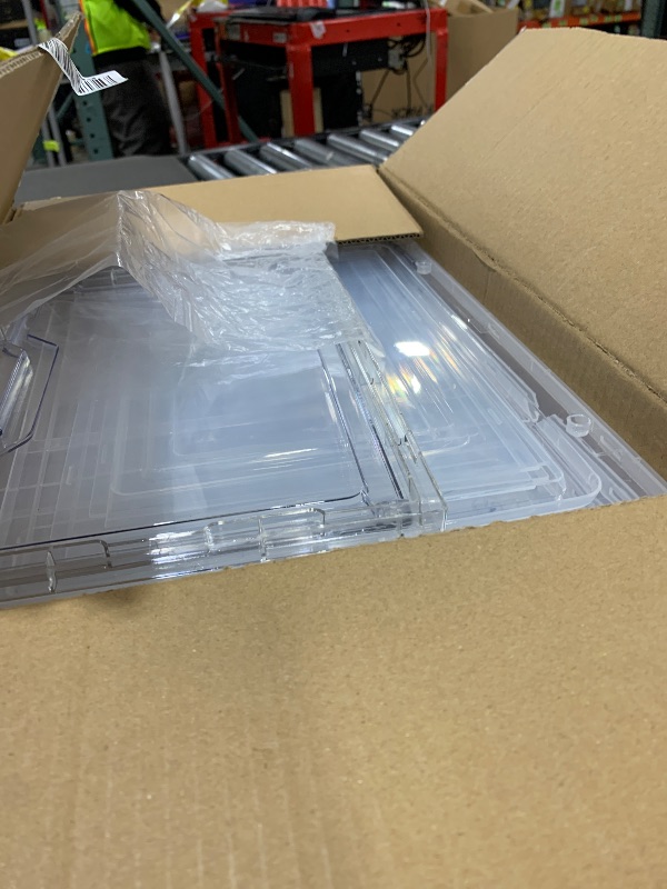 Photo 2 of Freebat 6 Pack Closet Organizers and Storage,Clear Stackable Plastic Storage Bins with Lids Magnetic Doors,Clothes Organizers and Storage,Plastic Craft Containers for Wardrobe Kitchen Bathroom Office