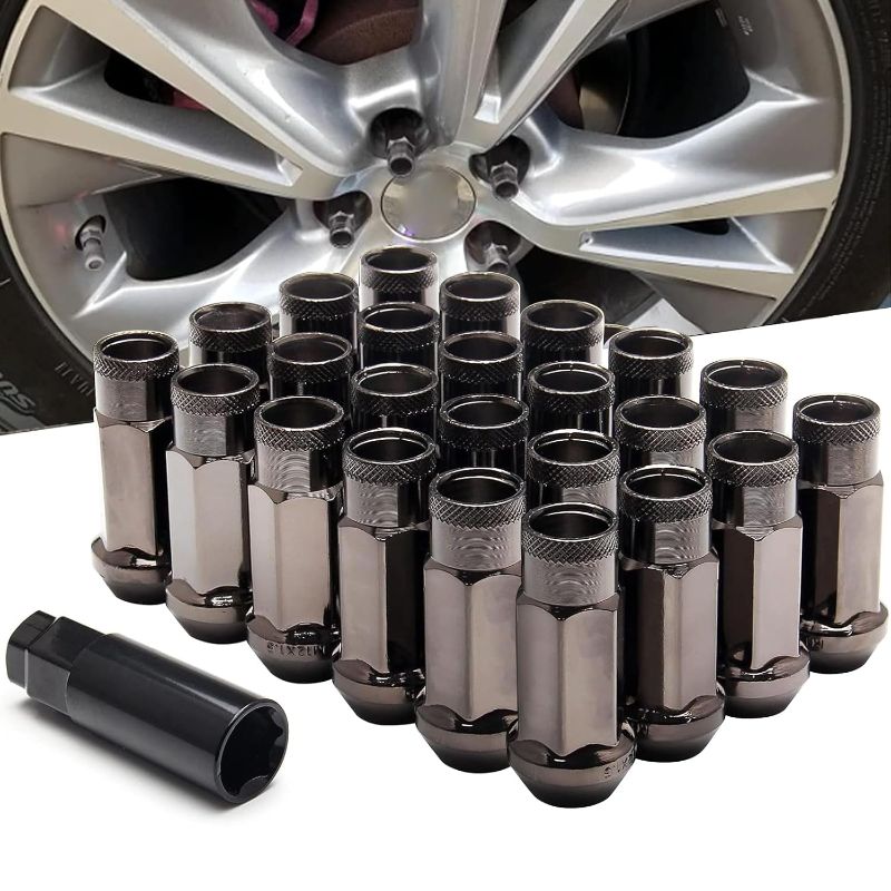 Photo 1 of 
WENJTP 24pcs 12x1.5 Lug Nuts Extended Tuner Cold Forged Steel Wheel Nuts Open End Titanium HTRACING