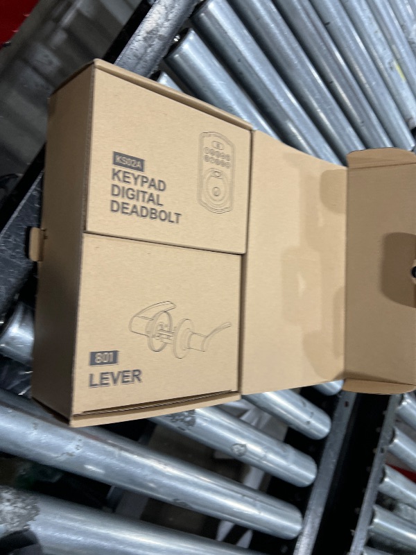 Photo 1 of Veise Fingerprint Door Lock with 2 Lever Handles - Keyless Entry Door Lock, Electronic Keypad Deadbolt, Digital Smart Code & Front Handle Sets, Auto-Locking, Easy Installation, Oil Rubbed Bronze