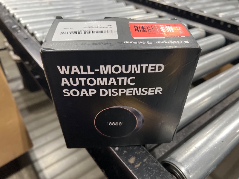 Photo 1 of Automatic Soap Dispenser Liquid Bathroom: Wall Mount Rechargeable Touchless Adjustable Auto Smart Electric Plastic White Soap Dispenser with Clock - Kitchen - Hand Dish Lotion Couple Kids