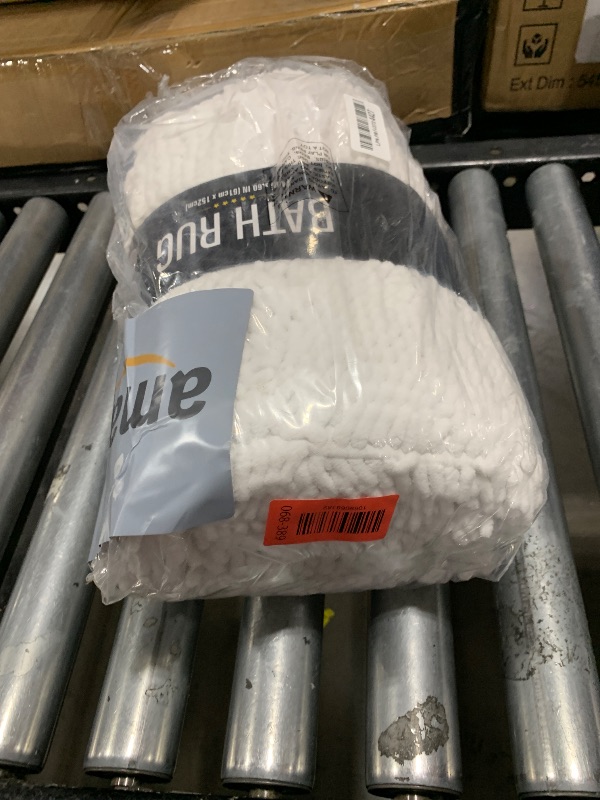 Photo 1 of LOCHAS Luxury Bathroom Rug Shaggy Bath Mat 24 x 60 Inch, Washable Non Slip Bath Rugs for Bathroom Shower, Soft Plush Chenille Absorbent Carpets Mats, White