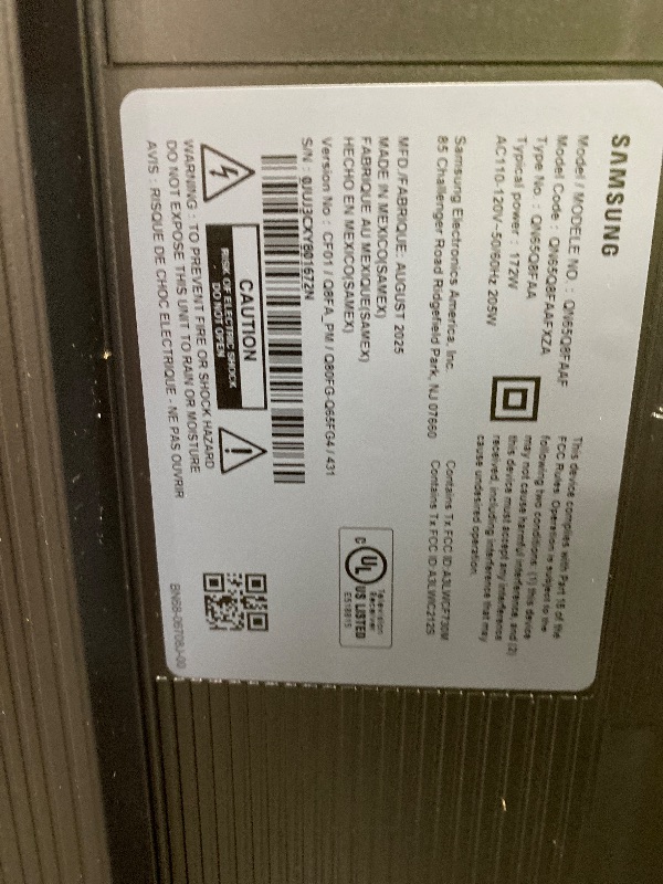 Photo 1 of Samsung Class QLED Q8F 4K Samsung Vision AI Smart TV 65 IN
