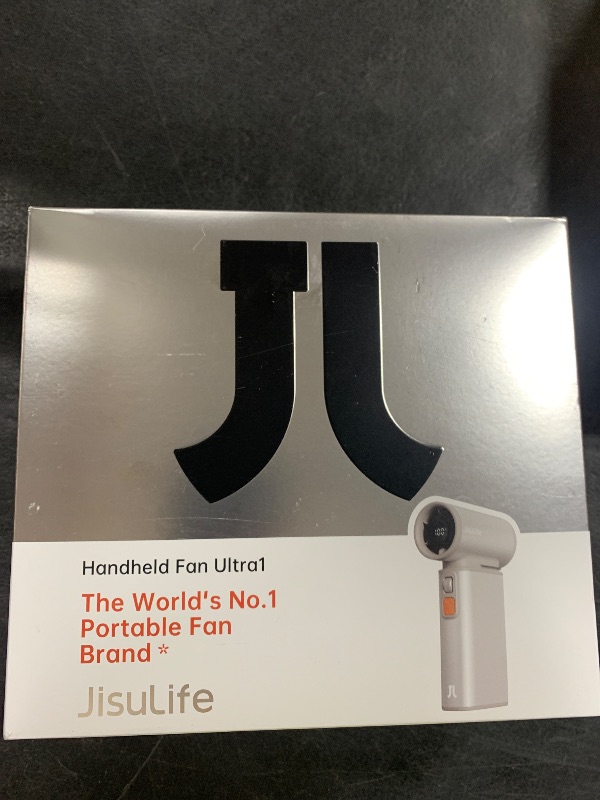 Photo 1 of JISULIFE Portable Handheld Turbo Fan, 100 Speeds Adjustable Mini Personal Fan, 9000mAh USB Rechargeable Battery Operated, LED Display, Metal Shell with Accessories Gifts for Men Women Travel- Grey