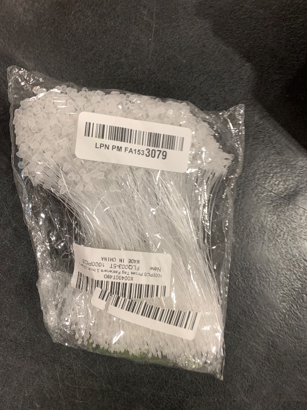Photo 1 of 1000Pcs Hang Prices Tag Fasteners, 5 Inch Snap Lock Pins Plastic Tags for Clothing Mark Shoe Bag Jewelry Security Loop Fasteners Retail Store Supplies (Clear)