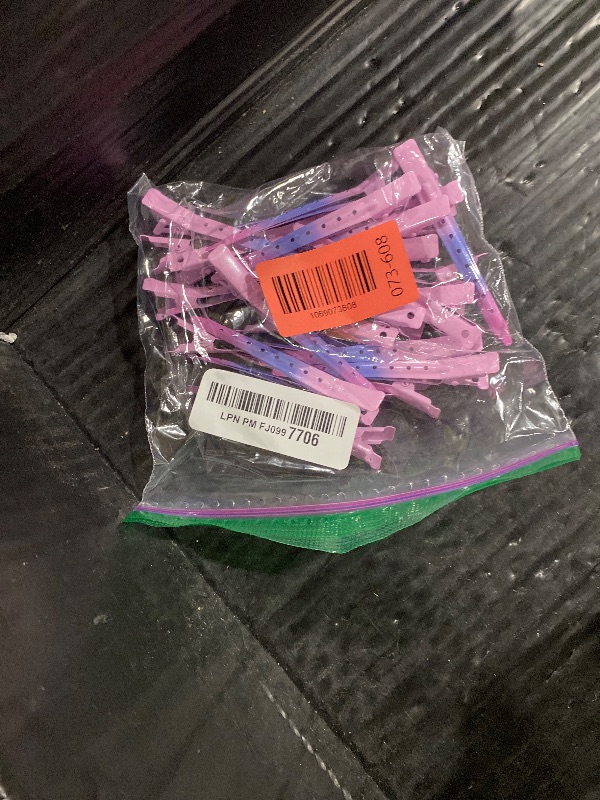 Photo 1 of 24 Packs Duck Bill Clips, Bantoye 3.35 Inches Rustproof Metal Alligator Curl Clips with Holes for Hair Styling, Hair Coloring, Gradient Pink