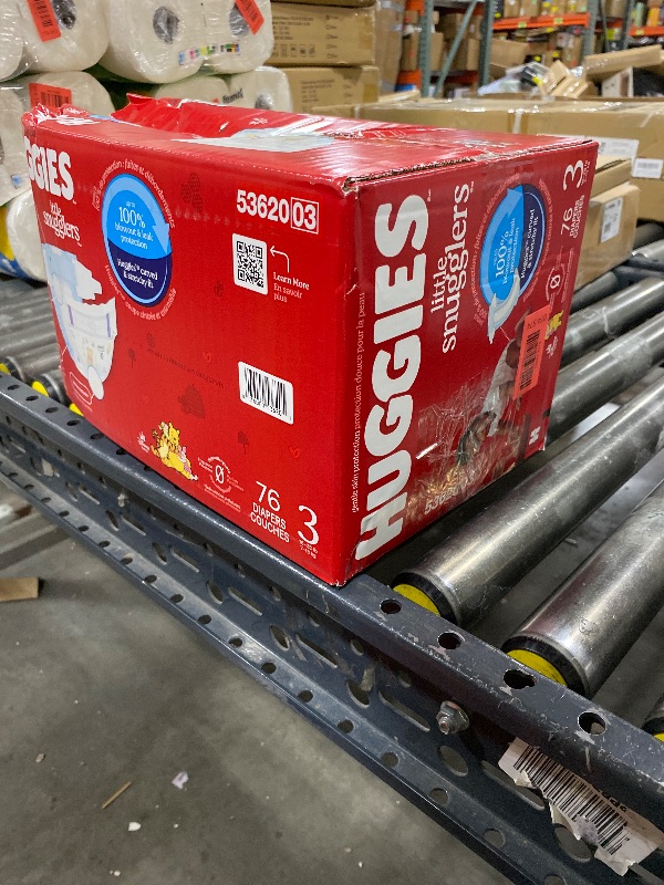 Photo 1 of *INCOMPLETE** Huggies Size 3 Diapers, Little Snugglers Baby Diapers, Size 3 (16-28 lbs), 76 Count, Packaging May Vary