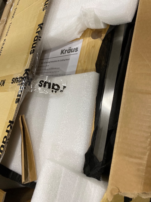 Photo 1 of *DAMAGE, DENTED** KRAUS Kore 2-Tier Workstation 45" Undermount 16 Gauge Single Bowl Stainless Steel Kitchen Sink with Accessories