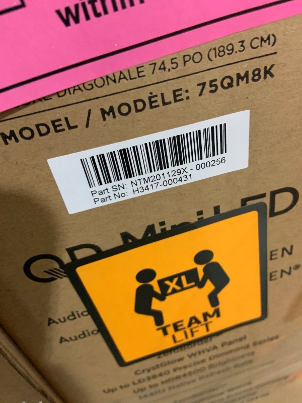 Photo 1 of SCREEN IS DAMAGED*********** TCL 75 Inch Class QM8K Series | Mini LED QLED 4K HDR | 75QM8K, 2025 Model | 120HZ-144HZ Anti Reflective Wide Angle Screen Smart Google TV Dolby Atmos | Voice Remote Alexa Gaming Streaming Television