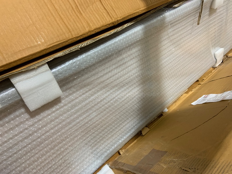 Photo 1 of Benjara 72 Inch TV Media Entertainment Console, 2 Doors, White, Black, Acacia Wood, Iron and MDF