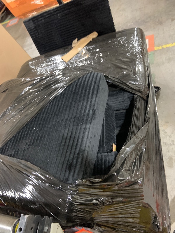 Photo 1 of ITEM IS MISSING PARTS, UNSURE WHAT PARTS ARE MISSING ------------------------------------------------------------------------------------------RHHVVR Chaise Lounge Chair Indoor, 49.8" Upholstered Corduroy Sofa Bed with Handrail Storage, Wood Frame Sleeper