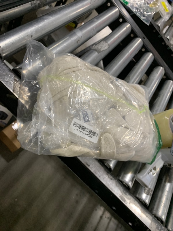 Photo 2 of Evridwear Cotton Polyester String Knit Shell Safety Protection Work Gloves for Painter Mechanic Industrial Warehouse Gardening Construction Men & Women 12 Pairs, no Dots, Large Size