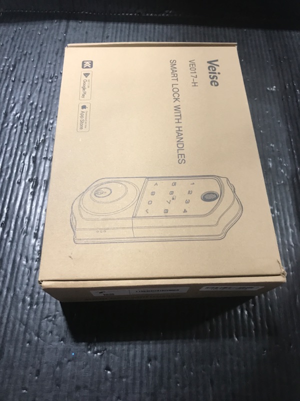 Photo 1 of Veise VE017-H Fingerprint Smart Front Door Lock Set, App Control, Keyless Entry Deadbolt with Handle, Smart Deadbolt, Emergency Power Port, Touchscreen Keypad, Auto Lock, Easy Install, Matte Black
