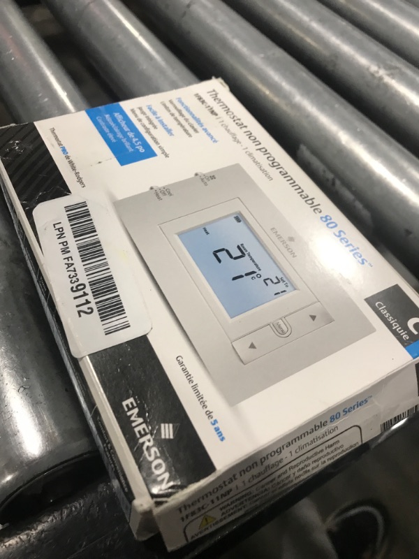 Photo 1 of Emerson 1F83C-11NP Conventional (1H/1C) Non-Programmable Thermostat, White
