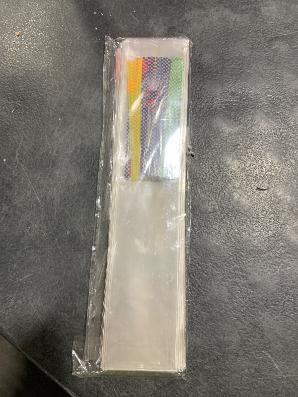 Photo 1 of 100 Pcs Cellophane Treat Bags 2 X 10 Clear Long Flat Gift Wrap Cellophane Bags with 6 Mix Colors Twist Ties Cello Goodie Treat Bags Bakery Party favor Packaging