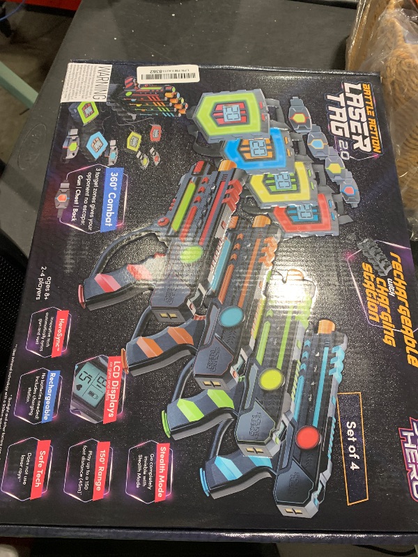 Photo 1 of Squad Hero Rechargeable Laser Tag 360° Sensors + LCDs - Set of 4 - Easter Gift Ideas for Kids Teens and Adults Boys & Girls Family Fun - Cool Teenage Lazer Group Activity, Teen Gifts Ages 8+ Year Old