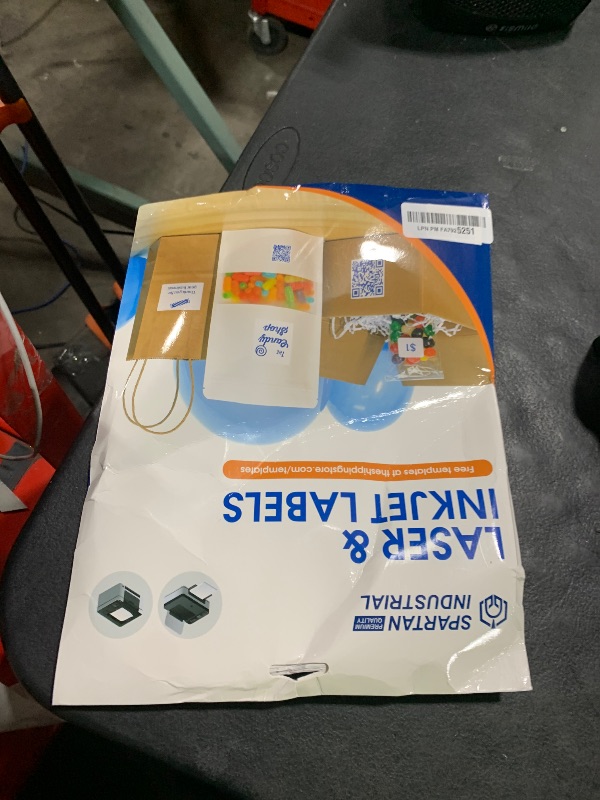 Photo 1 of *DAMAGED** 3" X 3" Square Printable Labels Compatible with Inkjet and Laser Printers - 30 Sheets, 180 Matte White Paper Stickers for QR Codes, Barcodes, and Product Labeling - Spartan Industrial Template S004