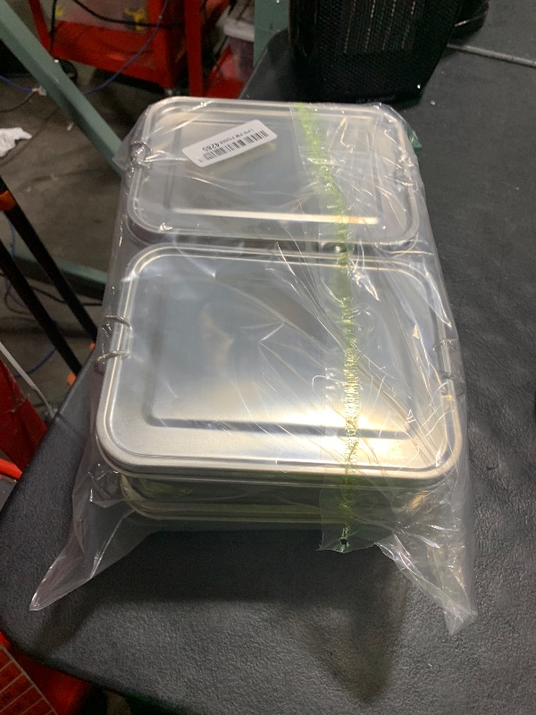 Photo 1 of Umigy 8 Pcs Stainless Steel Food Containers 1200ml Metal Bento Lunch Box Stainless Steel Food Storage Containers, Lockable Clips to Leak Proof, Reusable Dishwasher Snack Boxes for Work